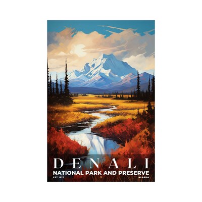 Denali National Park and Preserve Poster, Travel Art, Office Poster, Home Decor | S6 - image1